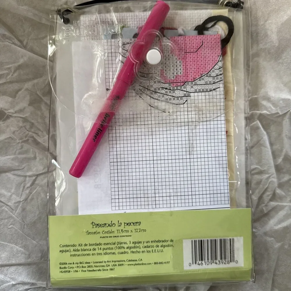 Bucilla USA 2006 Walking The Cat Cross Stitch Kit 43928 4.5 X 7 Sealed